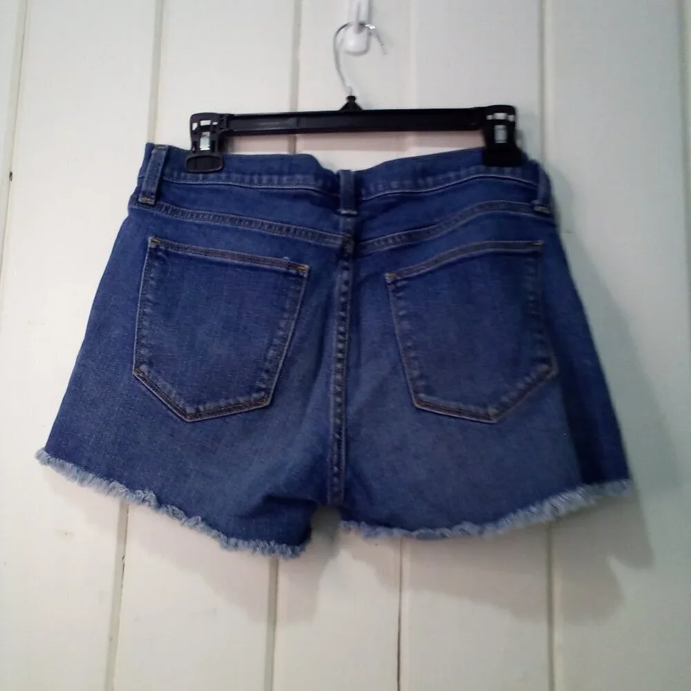 Gap Authentic Summer Short Women 27 Raw Hem Denim Blue
